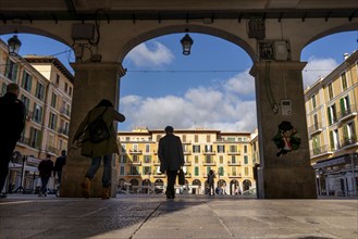 Plaça Major, square in the old town centre of Palma de Majorca, Majorca, Spain, Europe