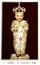 Portrait of a saint, child of aracceli in rome, Italy, 1900, Historical, digital reproduction of an