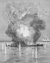 Armoured corvette Lutfi Dschelil, Explosion and sinking of the Turkish screen, a small and slow