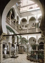 Museum Entrance Hall, Algiers, Algeria, ca 1890, Historical, digitally restored reproduction from a