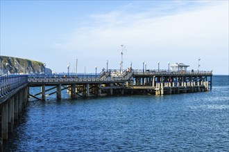 Swanage Pier and Swanage Bay, Swanage, Dorset, England, United Kingdom, Europe