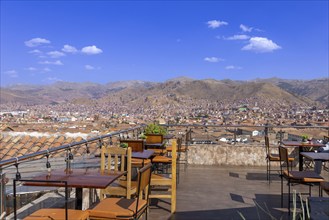 Peru. scenic panoramic view of Cusco panoramic skyline from San Cristobal Viewpoint