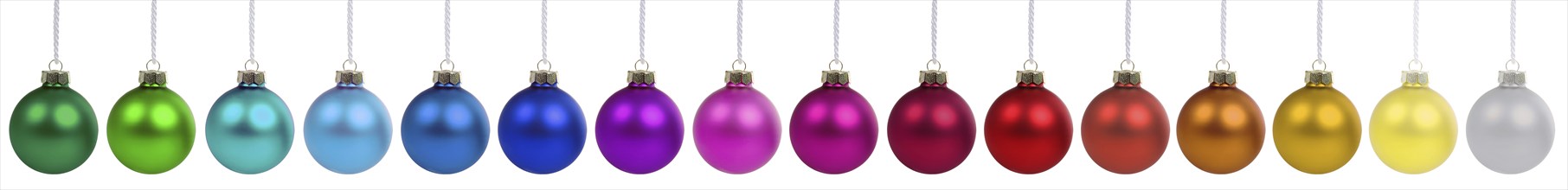 Christmas colourful Christmas baubles Christmas decoration many baubles decoration in a row