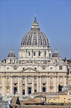 View from Castel Sant'Angelo to the Cathedral, St Peter's, St Peter's Basilica, Vatican Square,