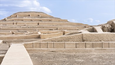 Adobe pyramids at Cahuachi, Cahuachi ceremonial center, Nazca, Peru, South America