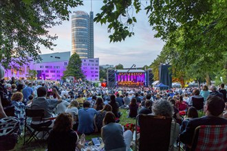 Open air concert in Essen's Stadtgarten Park, summer concert of the state government, North