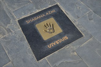 Handprint of Bollywood actress Shabana Azmi at the Walk of the Stars, Land's End, Mumbai,