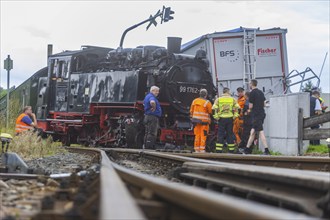 There was a serious accident between a train on the Weißeritz Valley Railway and a lorry from the