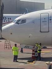 Mexico City, AeroMexico's Boeing 737 XA-JOY on the tarmac at the Mexico City airport