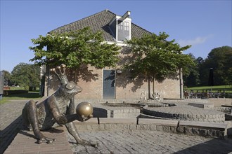 Frog King figurine and Dutch Water Museum, Arnhem, Gelderland, Netherlands