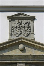 Meßkirch Castle, Castle of the Counts of Zimmern, Zimmern Castle, detail, stone, coat of arms,