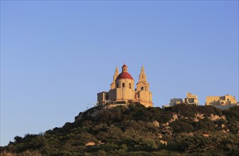 Church of our Lady of Victory, Mellieha, Malta at sunset