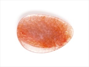 Colored onyx pendant isolated on white background, close up