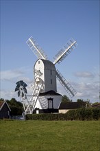 Saxtead post mill windmill, Suffolk, England, United Kingdom, Europe