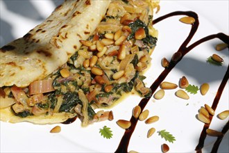 Swabian cuisine, stuffed pancakes with chard and pine nuts, vegetarian, hearty, savoury, typical