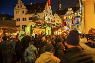 Historic Christmas Market in the Stable Courtyard of the Royal Palace, Dresden, Saxony, Germany,