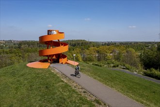 Halde Franz, Haldenzeichen, cycling in the Ruhr area, Halde Franz, Haldenzeichen, orange, snail