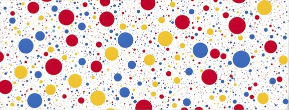 Abstract New Years Eve confetti explosion, with minimalist colored squares and circles falling