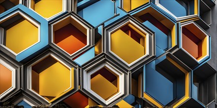 Abstract artwork based on the hexagonal patterns of a honeycomb highlighting efficient structural