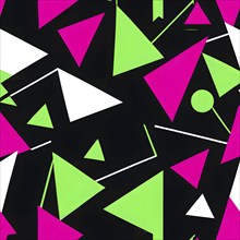 Minimalist illustration featuring abstract shapes in neon colors to convey fun and ease, AI