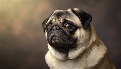 Pets, dog, pug, English dog breed, AI-generated, AI generated