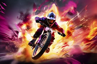 AI generated action packed bmx sports scene