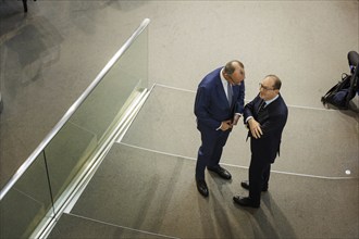 Friedrich Merz, CDU and Alexander Dobrindt, CSU, meeting in the German Bundestag, Berlin, 13