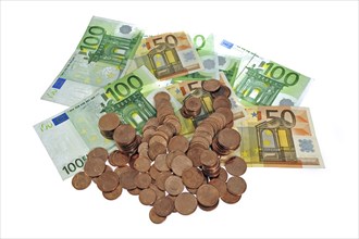 Money in the Euro currency as bank notes and coins