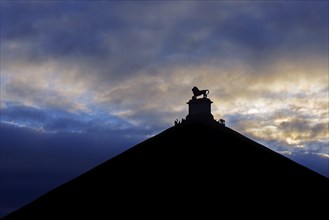 Lion's Mound at sunset, monument commemorating the ending of the Napoleonic war at Domain of the