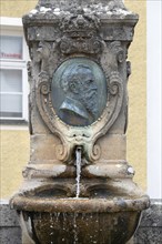 Fountain, donated in 1907 by Prince Regent Luitopold of Bavaria, Betzenstein, Upper Franconia,