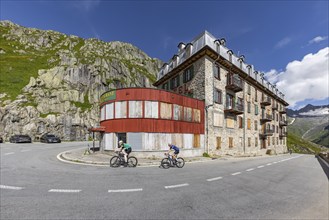 Hotel Belvédère on the Furka, the most famous pass hotel in the world. The building is closed and