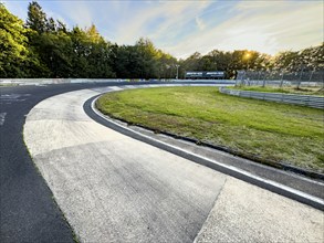 Rear view from racing car photo against driving direction in track section on Caracciola Carousel