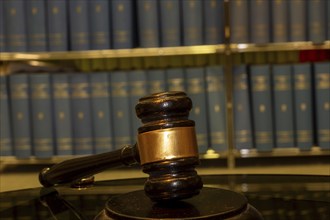 Close-up of a judge's gavel as a symbolic image for a court judgement