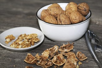 Close-up of walnuts on the table