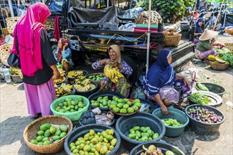 Traditional authentic food market, vendor, woman, fruit, vegetable, fresh, food, nutrition, sale,