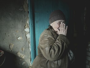 Larisa in her house in Borshchivka. The village was under Russian occupation. She hid with her