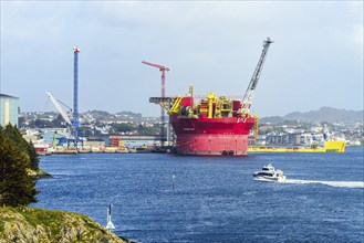 Penguins FPSO Oil Platform in Dock, Port in HAUGESUND, NORWAY