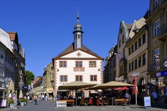 Market square with old town hall, Bad Kissingen, Rhön, Lower Franconia, Franconia, Bavaria,