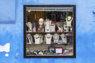 Shop window with costume jewellery, Burano, Veneto, Italy, Europe