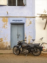 Street scene with motorbike, Matancherry, Jew Town, Cochin, Kerala, India, Asia