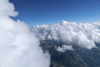 Above the clouds, Cumulus, Weather, Alps, France, Europe