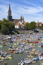 Schwörmontag, Nabada, a traditional Ulm holiday, Danube, Ulm, Baden-Württemberg, Germany, Europe