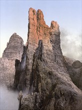 Rose garden group in the Dolomites, from the Pelago tower formerly Tyrol, Austria-Hungary, today