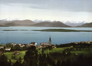 Molde, in the Norwegian Fylke More og Romsdal, Norway, View from 1885, Historical, digitally