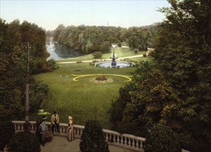 View of Kungsparken, Malmö, Sweden, View from 1885, Historical, digitally restored reproduction