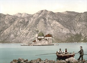 Perasto, now Perast, Rock of the Madonna, Dalmatia, Croatia, Austro-Hungary, digitally restored