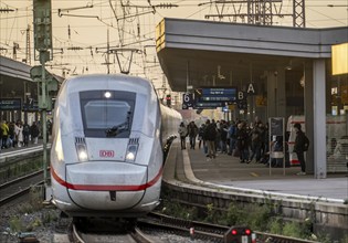 North Rhine-Westphalia, Germany, ICE train at Essen central station, on the platform, Europe