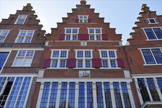 Historic stepped gabled houses in the historic centre of Hoorn, province of North Holland, West