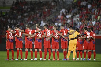 Memorial, minute's silence, mourning in front of kick-off of the match between 1. FC Heidenheim