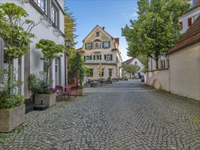 Houses in the old town centre of the island of Lindau on Lake Constance, Bavaria, Germany, Europe